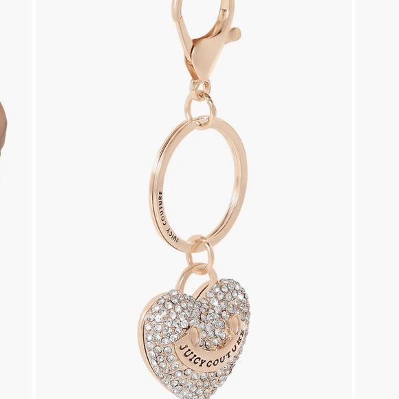 NWT Juicy Couture Pave Heart Gold Keychain - Picture 3 of 5